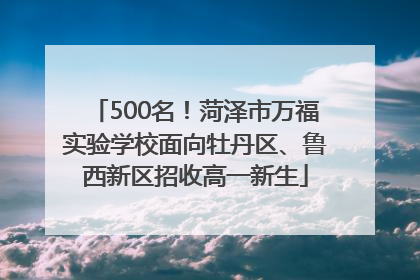 500名！菏泽市万福实验学校面向牡丹区、鲁西新区招收高一新生