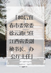 80后宜春市委常委徐云涌已任江西省委副秘书长、办公厅主任