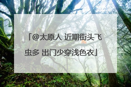 @太原人 近期街头飞虫多 出门少穿浅色衣