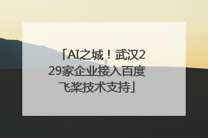 AI之城！武汉229家企业接入百度飞桨技术支持