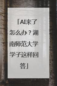 AI来了怎么办？湖南师范大学学子这样回答